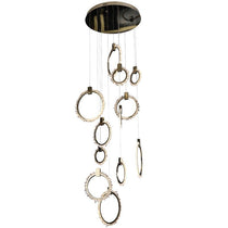 Primary Crystal 12 Rings Staircase Chandelier