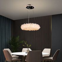 Cervine Quartz Stone Primary Crystal Halo Chandelier