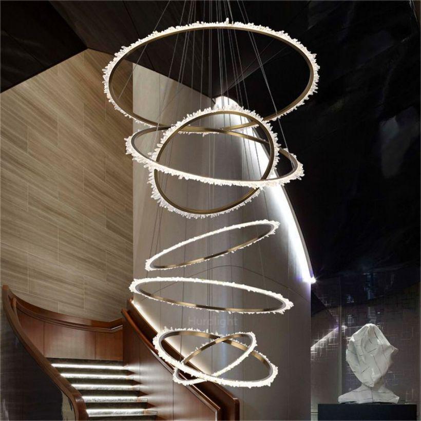 Primary Crystal Cluster Multi Rings Chandelier Main image