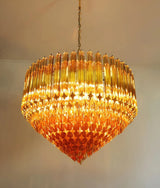 Contemporary Prism Murano Amber Glass Chandelier - CasaraHouse