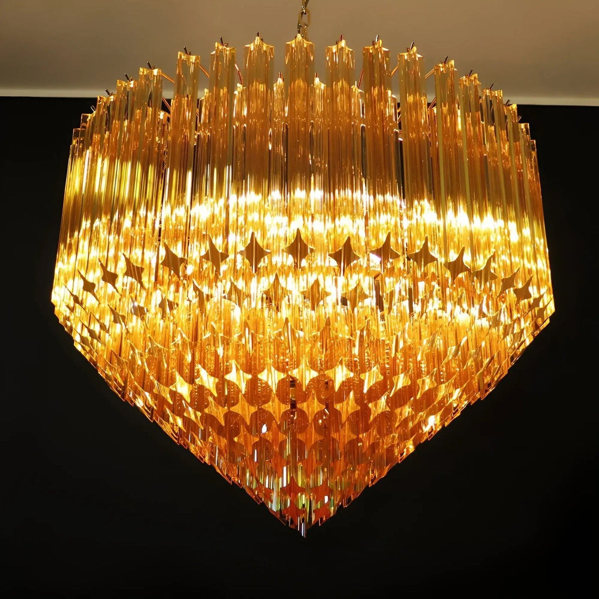 Prism Murano Amber Glass Chandelier Main image