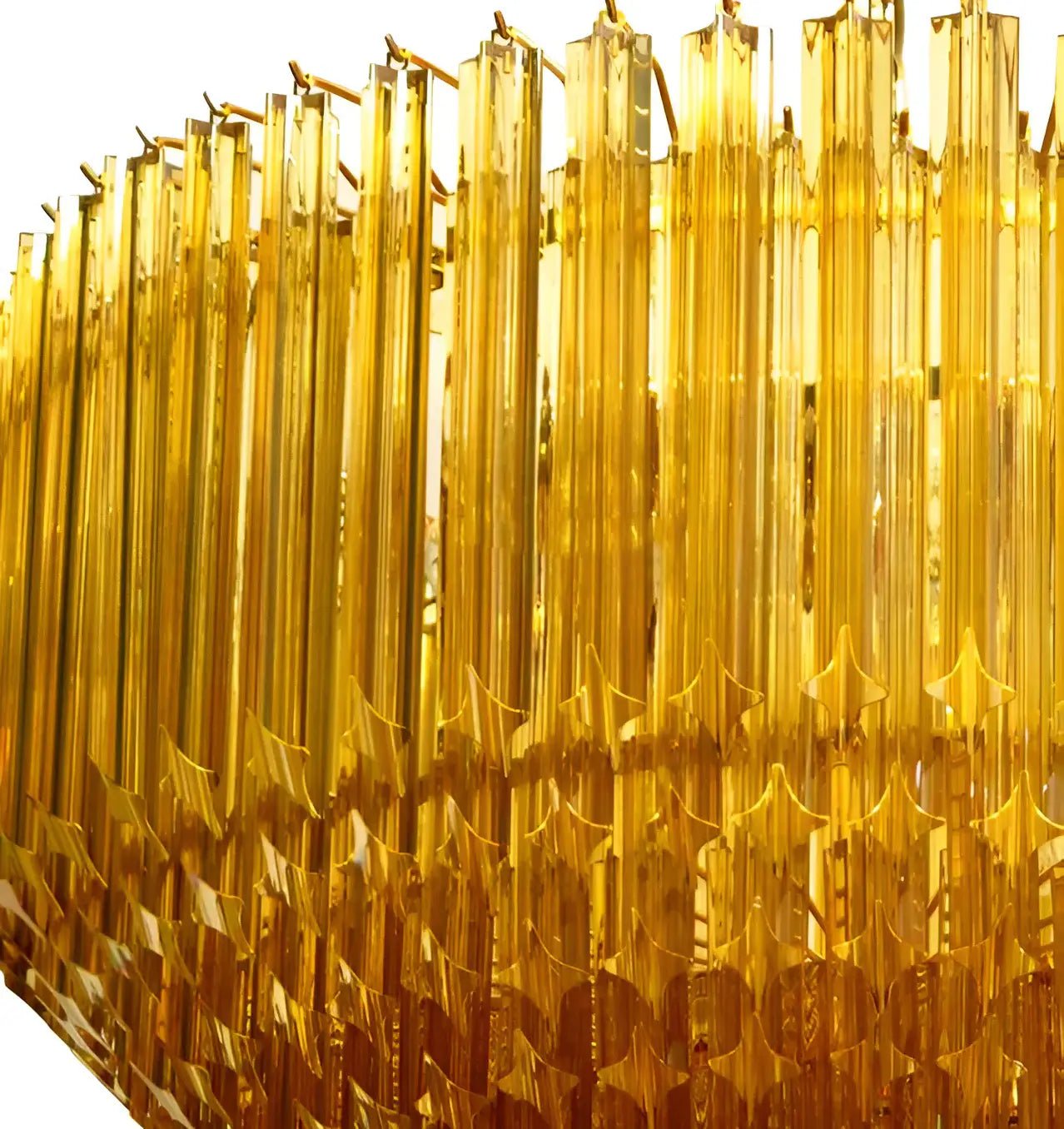 Contemporary Prism Murano Amber Glass Chandelier - CasaraHouse