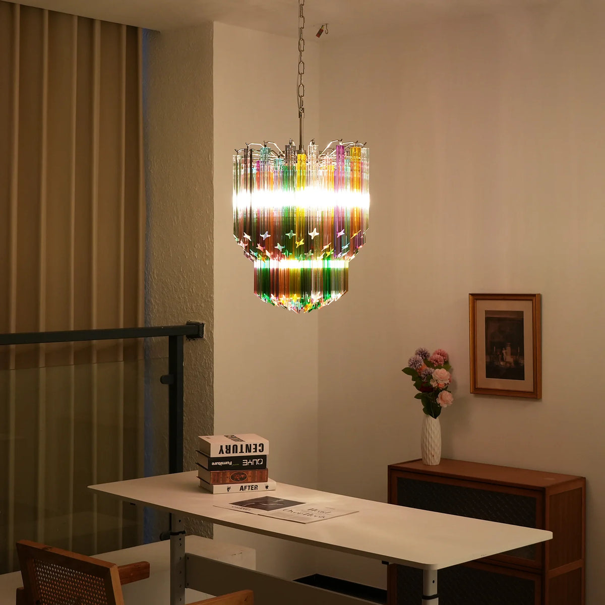 Prismatic Murano Colorful Chandelier