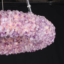 Cervine Quartz Stone Purple Primary Crystal  Round Chandelier 20.5" 28.3" 36.2" 44"