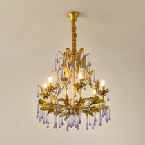 Purple Glass Birdcage Chandelier