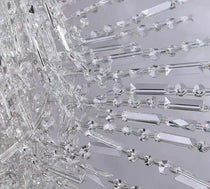 Oversized Silver Crystal Long Ceiling Chandelier Art Designer Column Waterfall Decorative Staircase Light Fixture