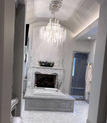 Light Luxury Silver Flower Branch Chandelier with Icicle Details for Bedroom Dining Room and Hallway