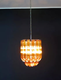 Quadriedri Murano Prisms Amber Transparent Chandelier