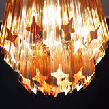 Quadriedri Murano Prisms Amber Transparent Chandelier
