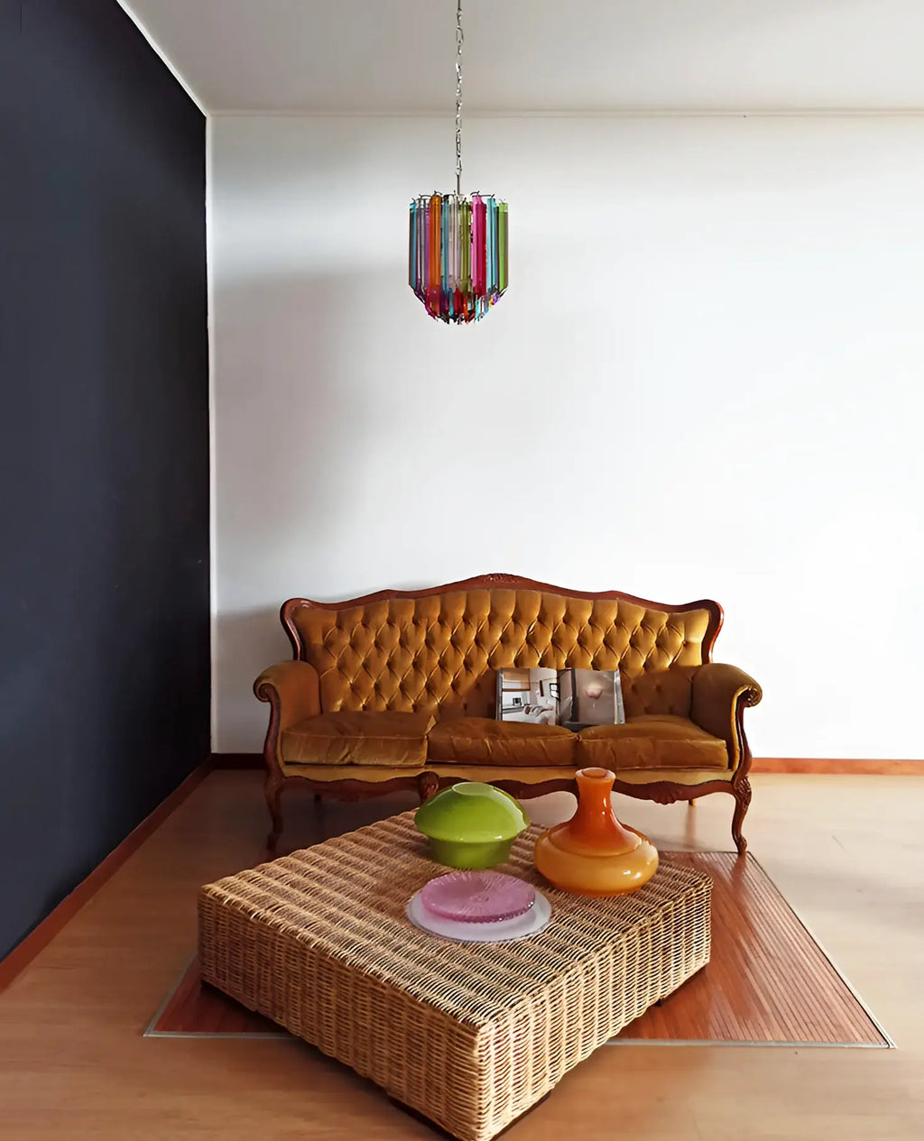 Quadriedri Murano Prisms Multicolored Chandelier