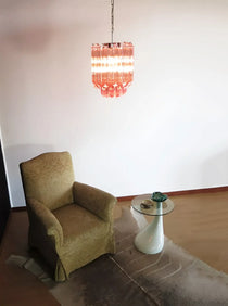 Quadriedri Murano Prisms Pink Chandelier