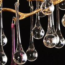 Raindrop Colorful Crystal Long Dining Branch Chandelier