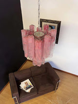 Red Murano Glass Tube Chandelier