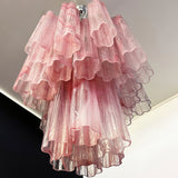 Red Murano Glass Tube Chandelier