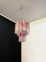 Red Murano Glass Tube Chandelier