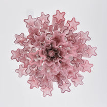 Gradient Red Murano Glass Tube Chandelier