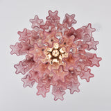 Gradient Red Murano Glass Tube Chandelier