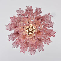 Gradient Red Murano Glass Tube Chandelier