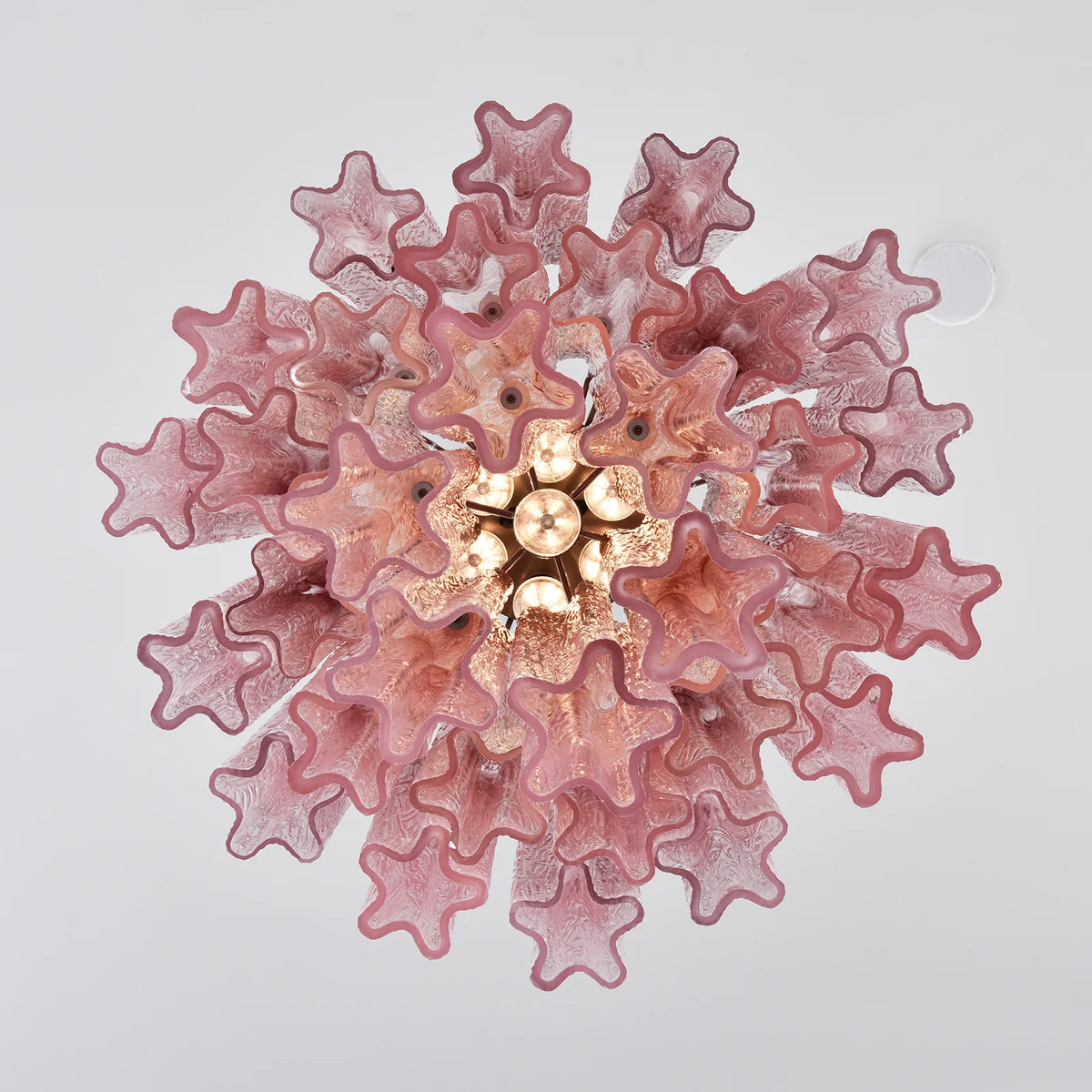 Gradient Red Murano Glass Tube Chandelier