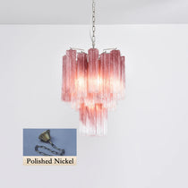 Gradient Red Murano Glass Tube Chandelier