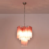 Gradient Red Murano Glass Tube Chandelier