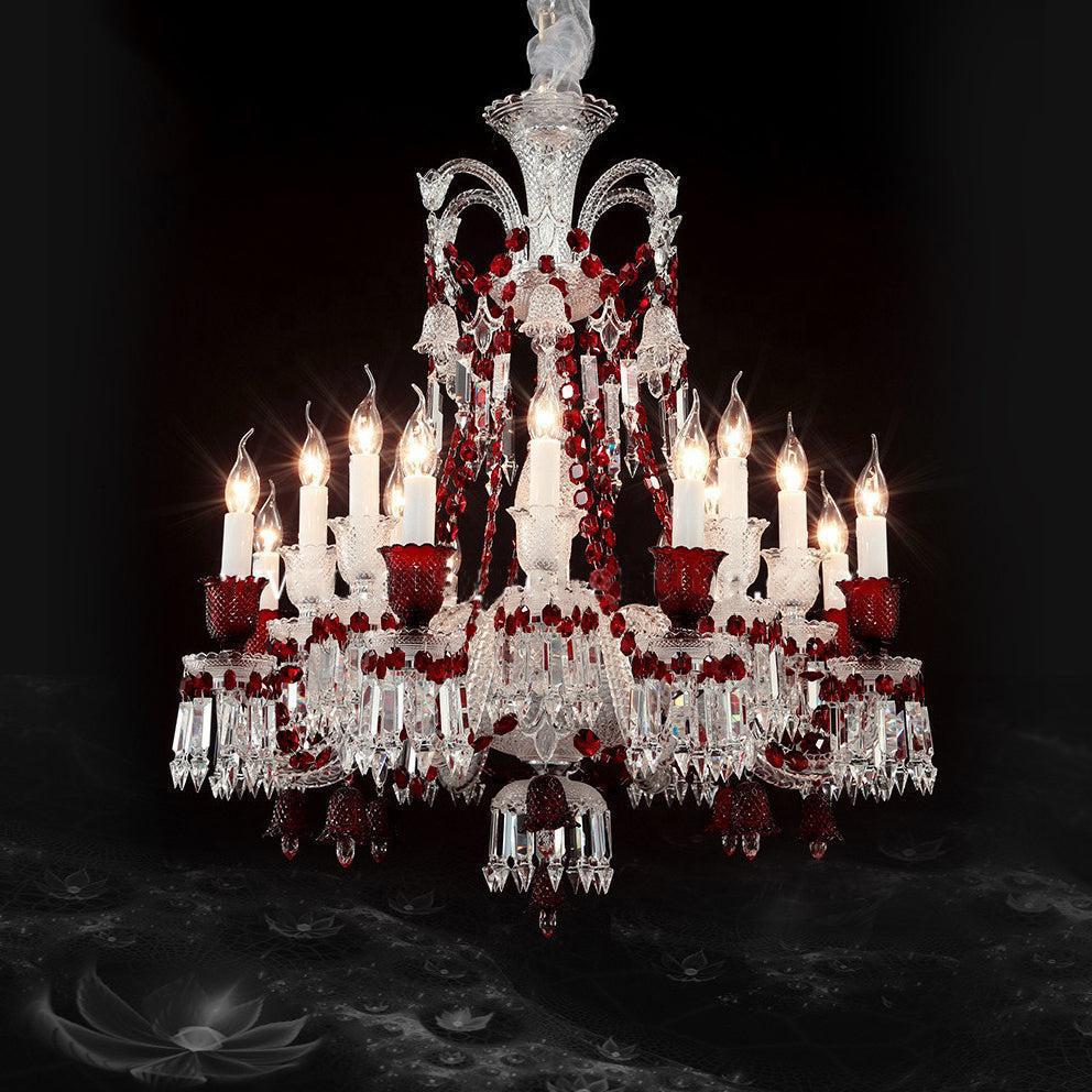 Auralite Bakala Red Crystal Classic Chandelier 16 Lights