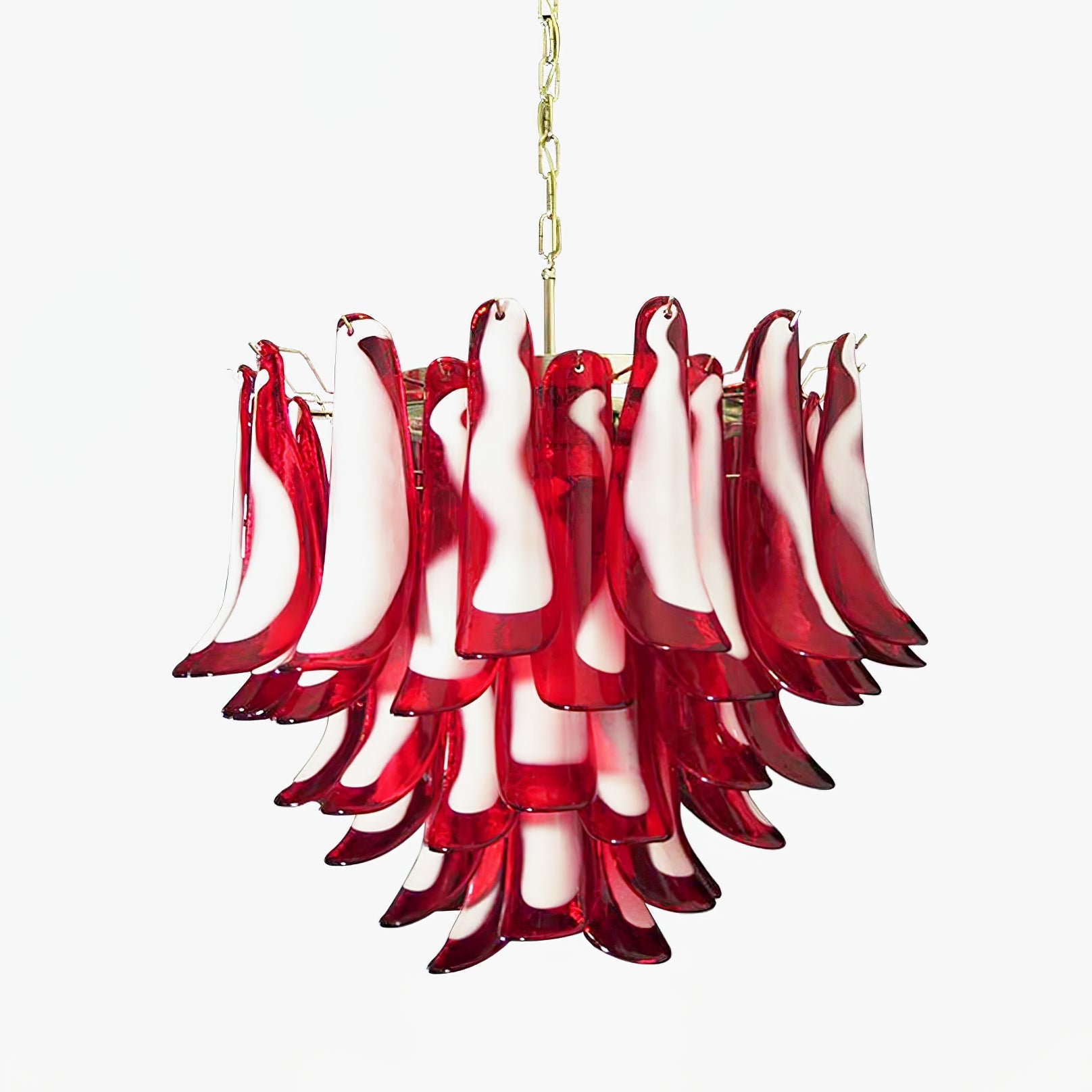 Red Glass Murano Petals Chandelier Secondary image