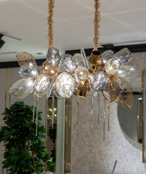 Glass Chandelier Italian Light Luxury Light Fixture for Dining Room/Living Room