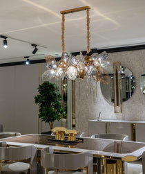 Glass Chandelier Italian Light Luxury Light Fixture for Dining Room/Living Room