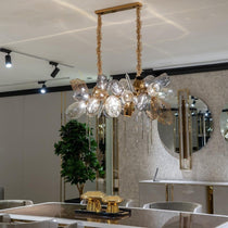 Glass Chandelier Italian Light Luxury Light Fixture for Dining Room/Living Room
