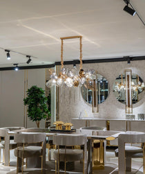 Glass Chandelier Italian Light Luxury Light Fixture for Dining Room/Living Room