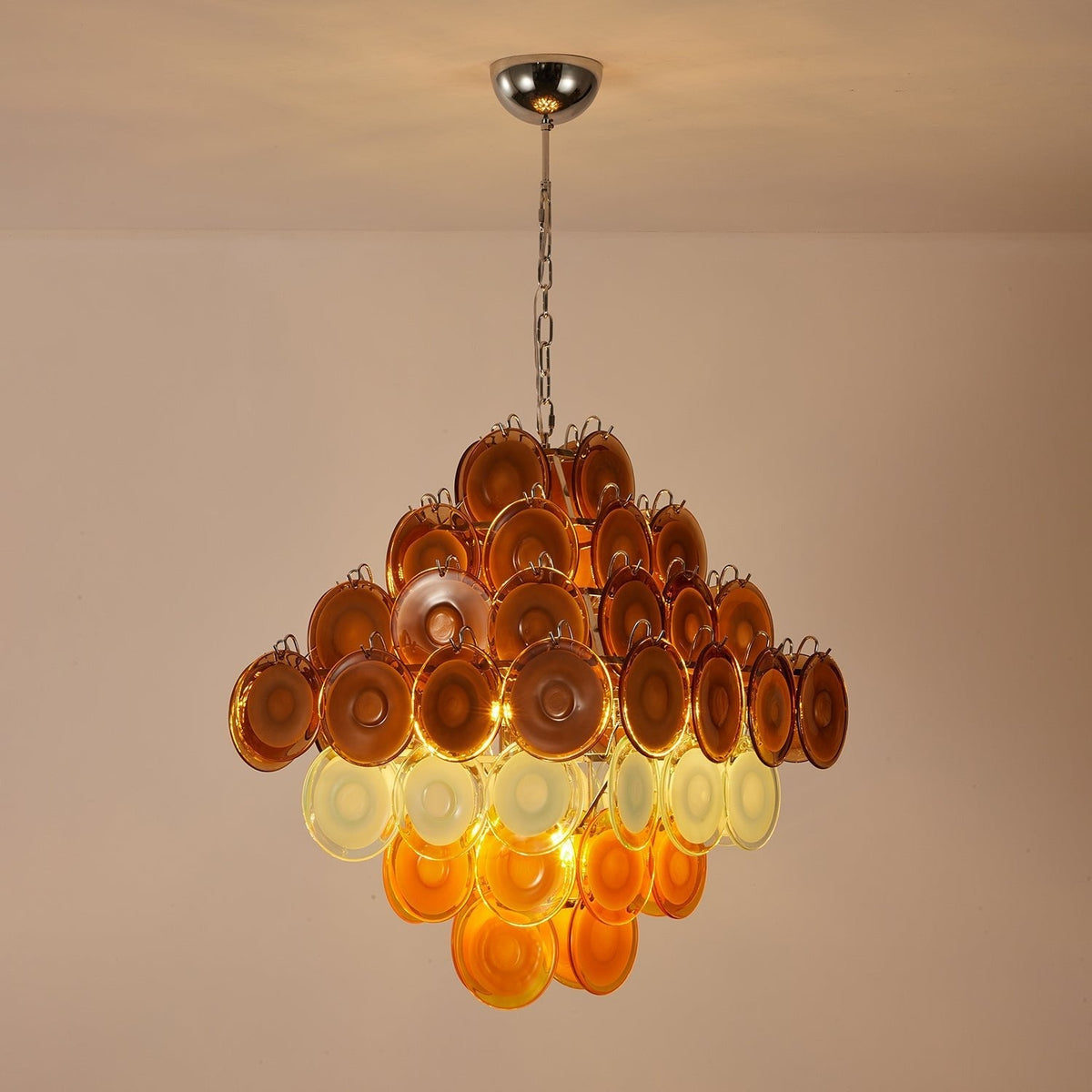 Retro Glass Disc Chandelier Main image