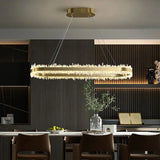 Modern 47 Inch Linear Chandelier Modern Quartz Crystal Chandelier for Dining Room - CasaraHouse
