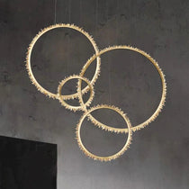Cervine Quartz Stone Modern Rock Crystal Ring Round Chandelier Cluster