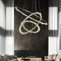 Cervine Quartz Stone Modern Rock Crystal Ring Round Chandelier Cluster