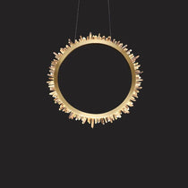 Cervine Quartz Stone Modern Rock Crystal Ring Round Chandelier Cluster