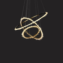 Cervine Quartz Stone Modern Rock Crystal Ring Round Chandelier Cluster