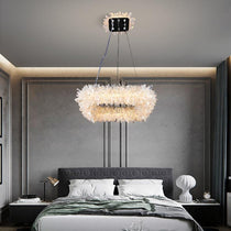 Rock Quartz Crystal Square Modern Chandelier