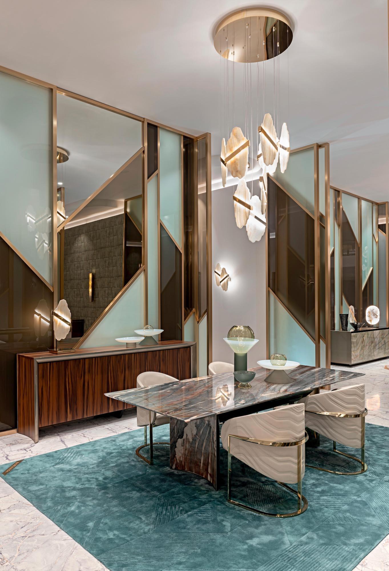 Rock Brass Chandelier