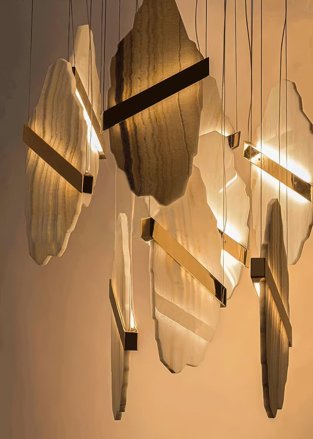 Rock Brass Chandelier