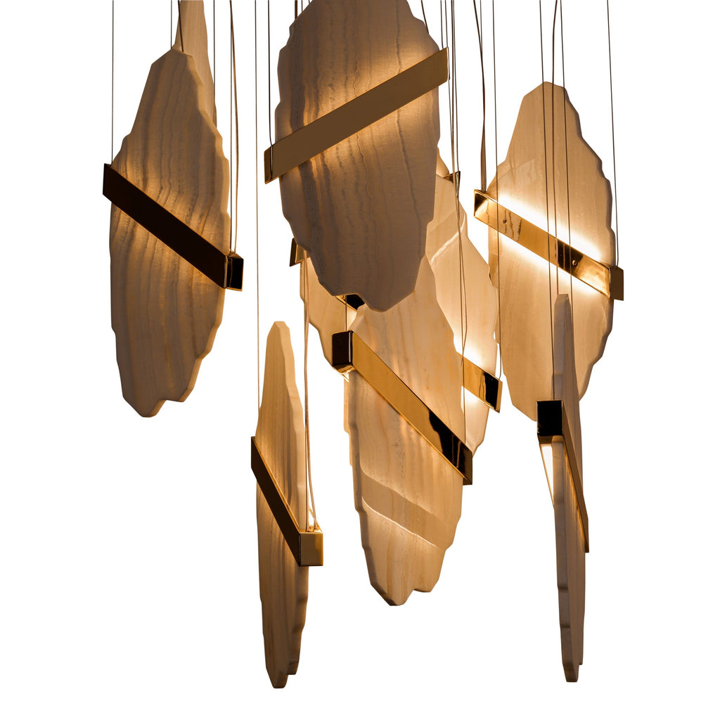 Rock Brass Chandelier