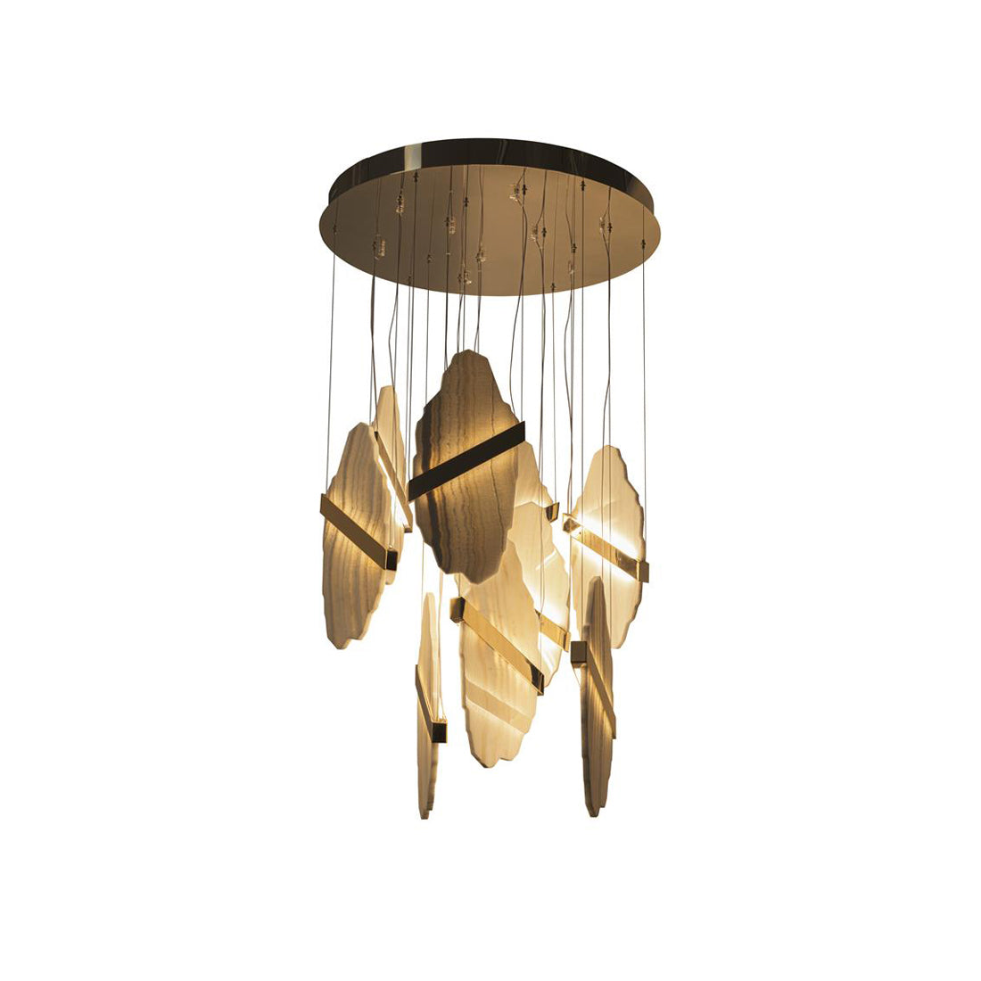 Rock Brass Chandelier