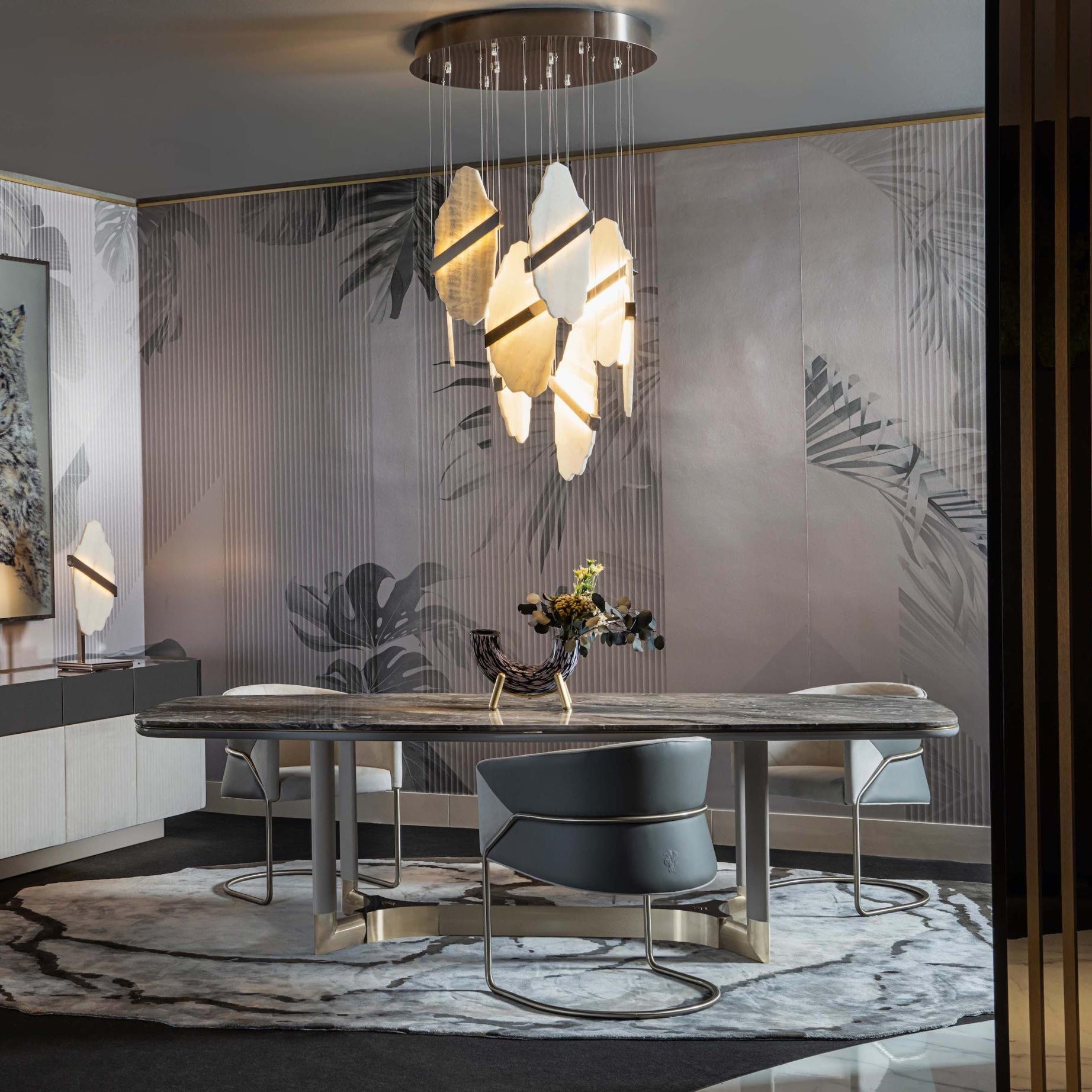 Rock Brass Chandelier