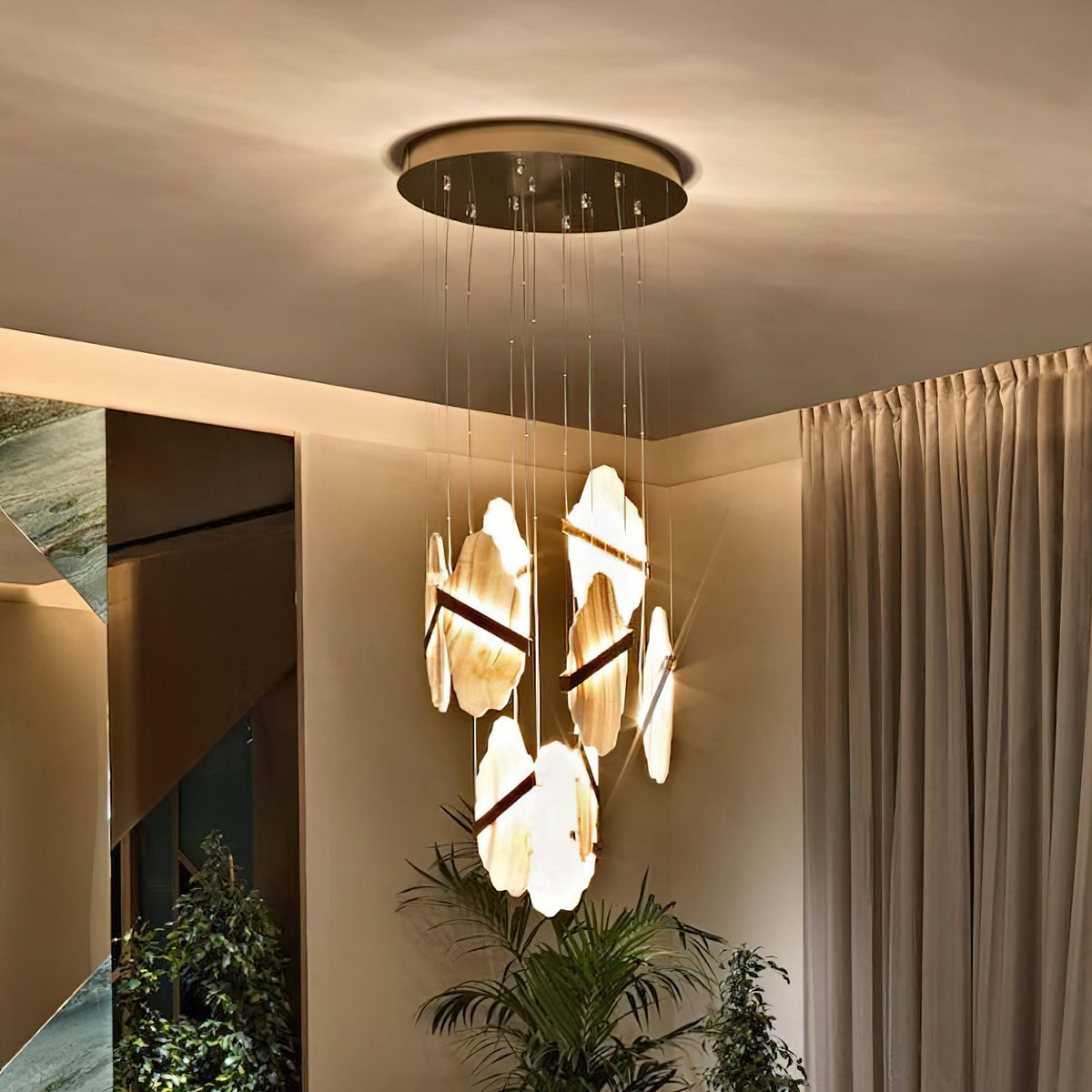 Rock Brass Chandelier