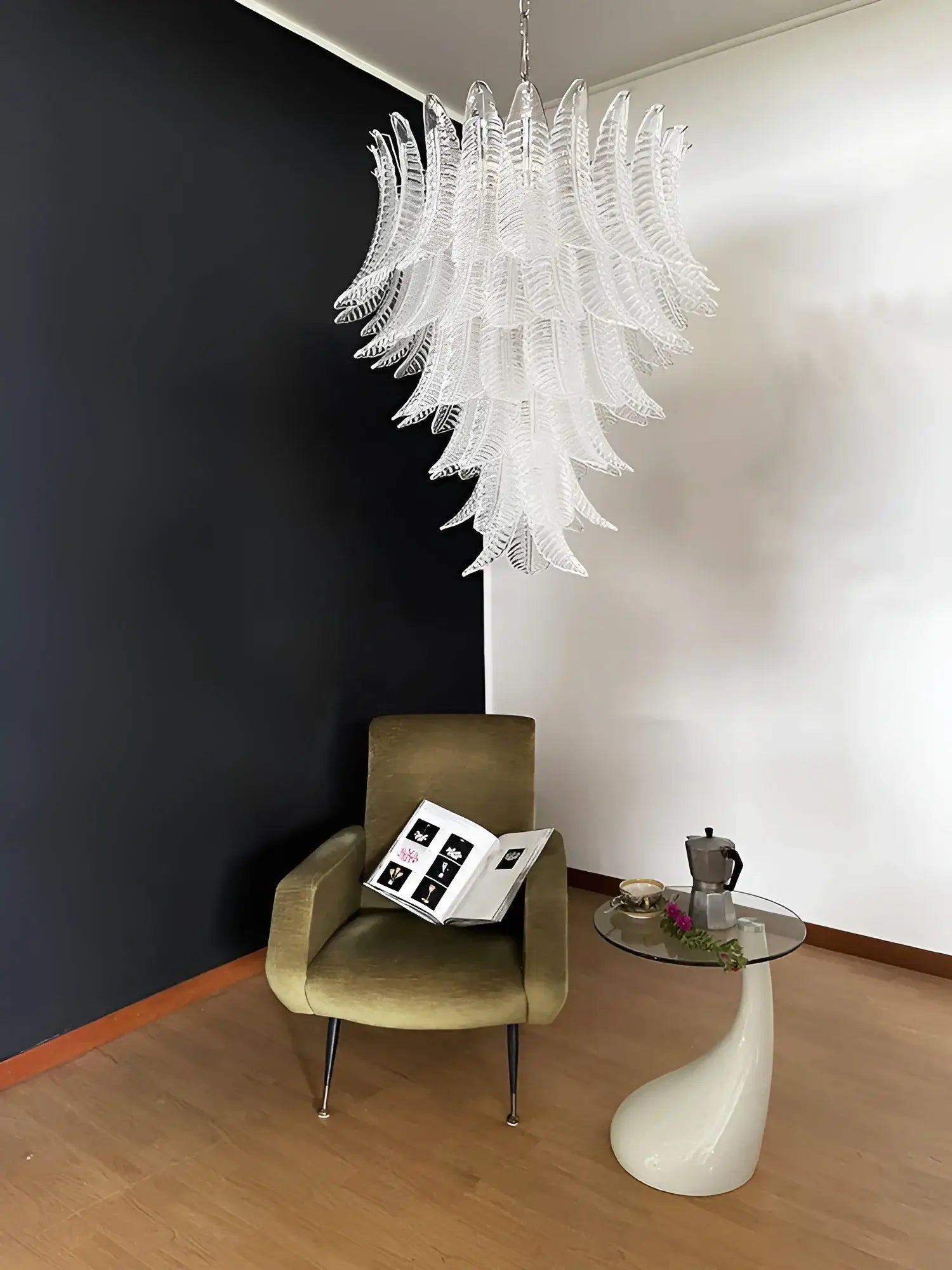 Modern Rosalind Murano Clear Glass Chandelier - CasaraHouse