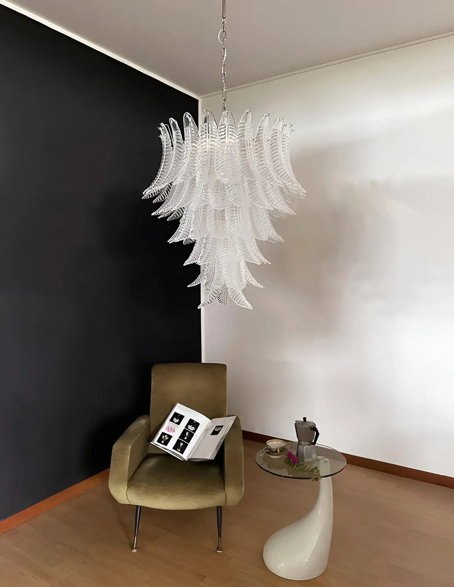 Modern Rosalind Murano Clear Glass Chandelier - CasaraHouse