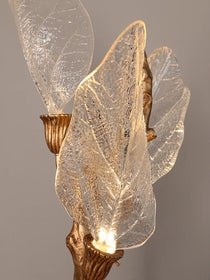 Artistic Bionic Resin Leaves Branch Chandelier