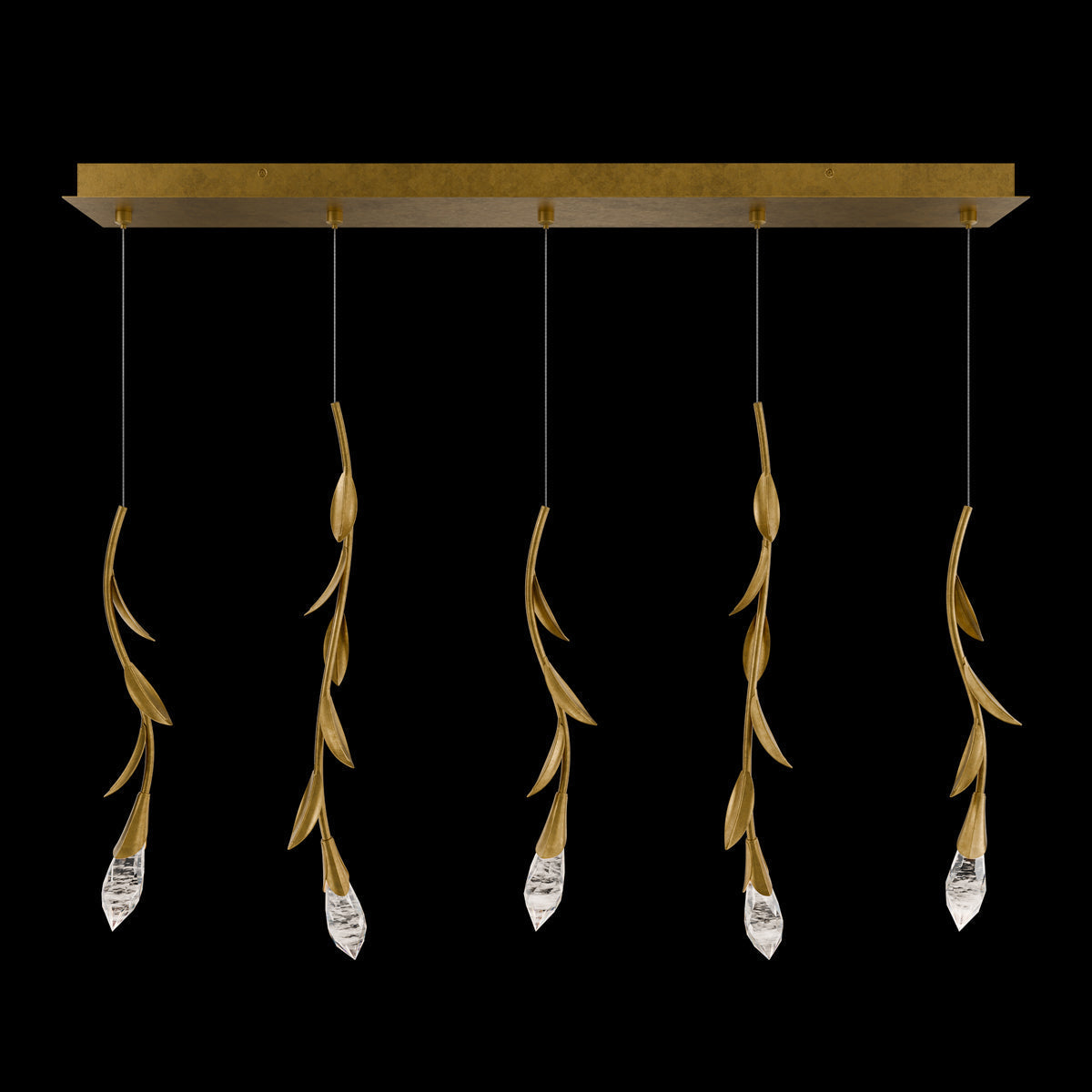 Modern Luxury Floating Branches Floral Crystal Chandelier with Rectangular Canopy for High-ceiling Secondary image