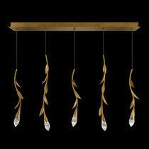 Modern Luxury Floating Branches Floral Crystal Chandelier with Rectangular Canopy for High-ceiling