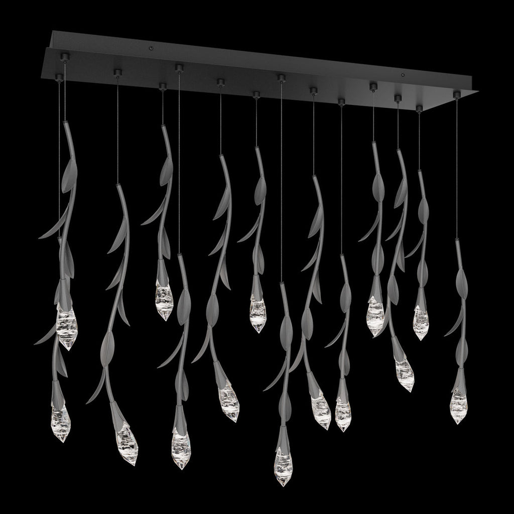 Modern Luxury Floating Branches Floral Crystal Chandelier with Rectangular Canopy for High-ceiling